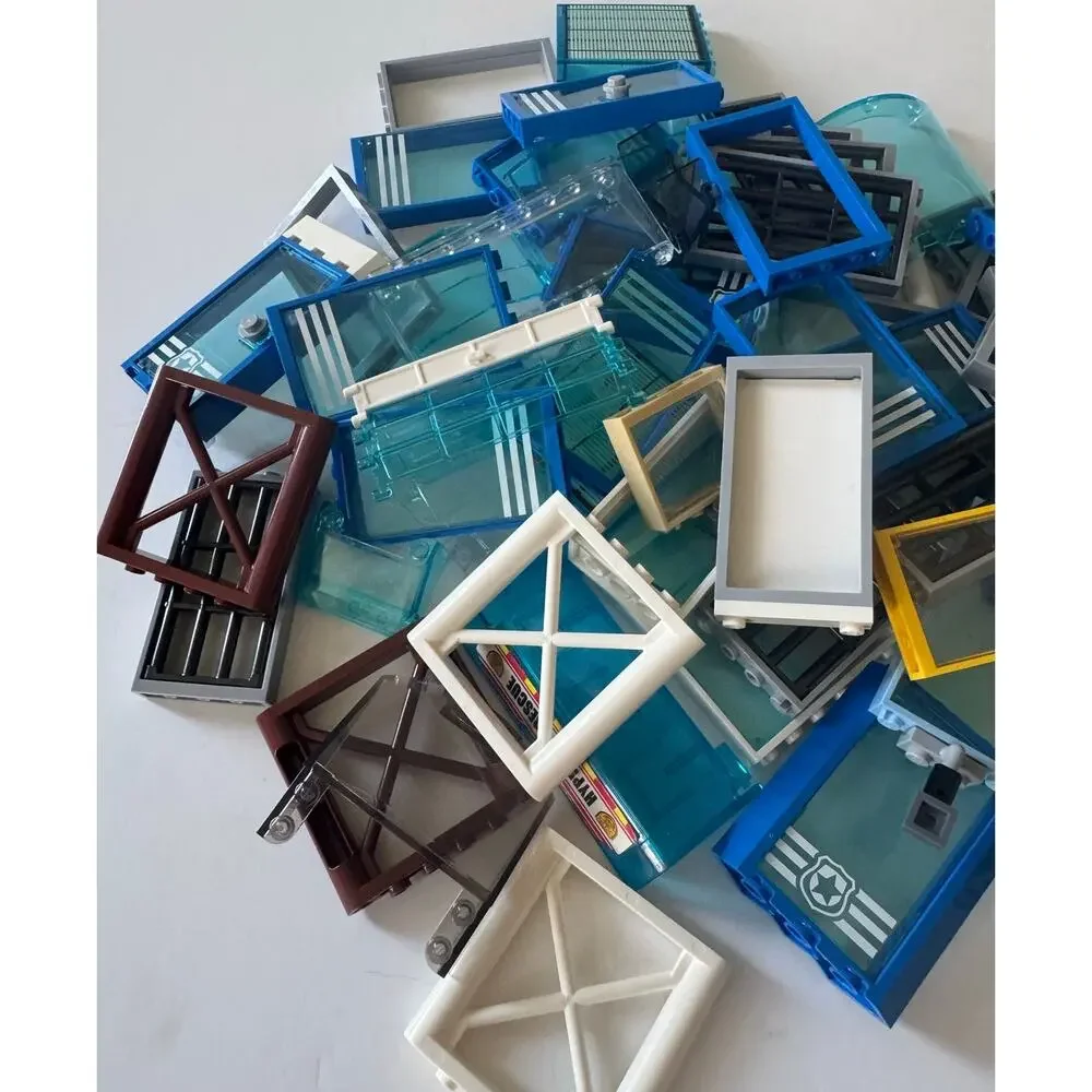 Lot of LEGO City Windows/Windshields/Jail Cells/Gates AS IS/AS PICTURED